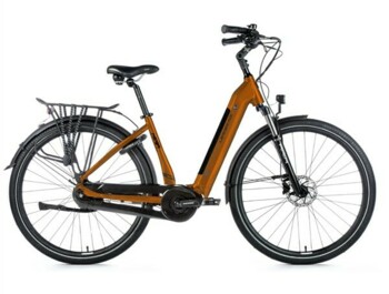 City E-Bike im eleganten Design, 8-Gang integrierter Shimano Nexus Kettenschaltung, gefederter Vordergabel und 28" Laufradgröße.